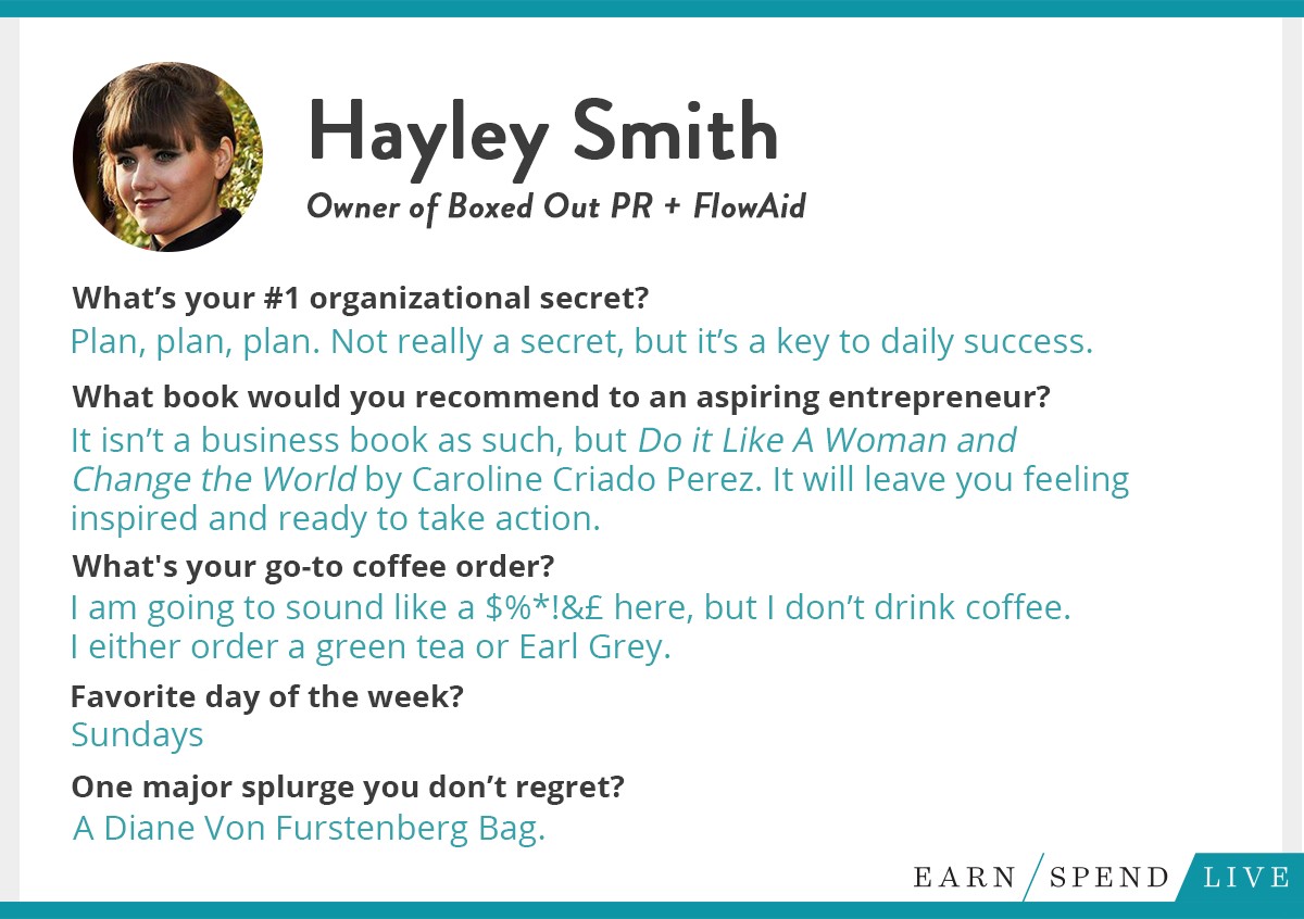 Real Talk With Hayley Smith, Owner of Boxed Out PR + FlowAid