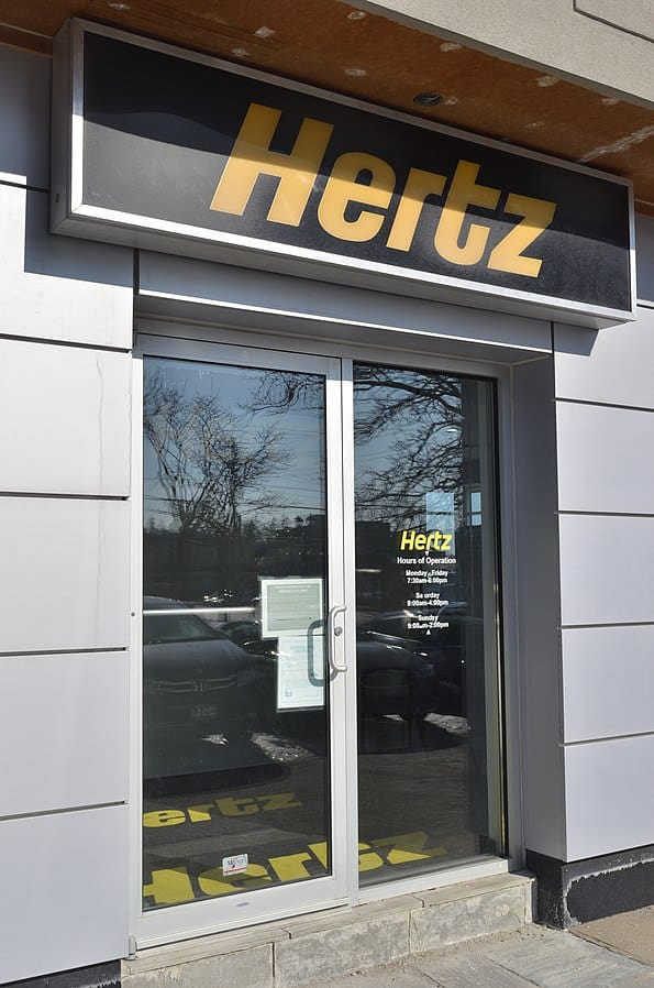 View of Hertz store entrance
