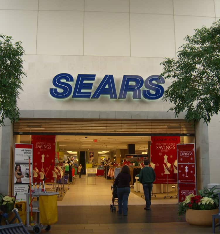 A view of a Sears store entrance