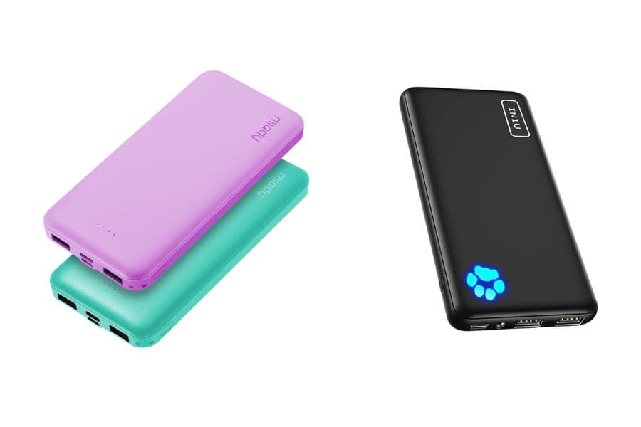 Two types of portable chargers